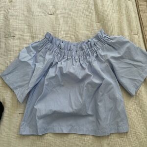 H&M Light Blue Off-Shoulder Blouse